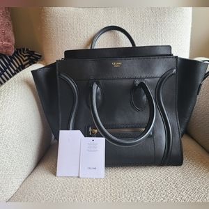 Celine Smooth Calfskin Mini Luggage Black